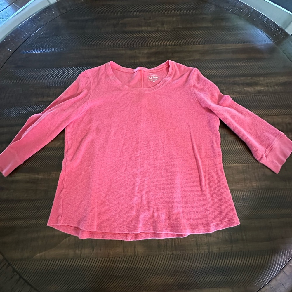 L.L. Bean Pink Long Sleeve Tee Soft Knit